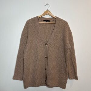 Quince Mongolian Cashmere Oversized Boyfriend Cardigan size xs in camel tan
